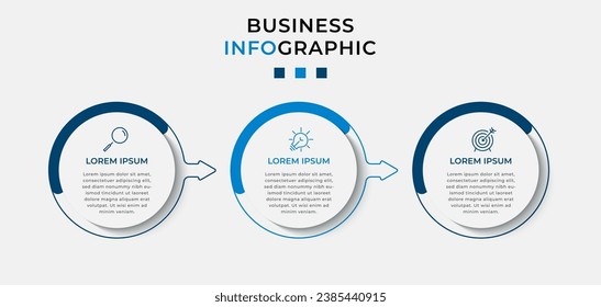 Vector Infographic design business template with icons and 3 options or steps. square design or diagram