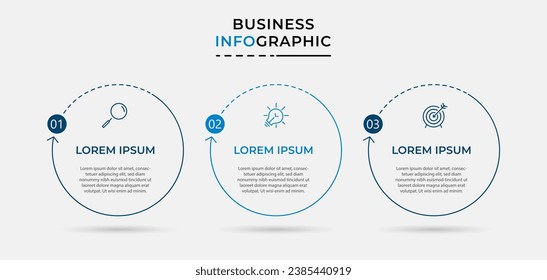 Plantilla de negocio de diseño de infografía vectorial con iconos y 3 opciones o pasos. diseño cuadrado o diagrama
