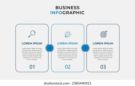 Vector Infografik Design Business Template mit Symbolen und 3 Optionen oder Schritten. quadratisches Design oder Diagramm