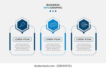 Vector Infographic design business template with icons and 3 options or steps. square design or diagram