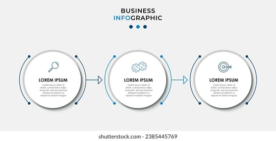 Plantilla de negocio de diseño de infografía vectorial con iconos y 3 opciones o pasos. diseño cuadrado o diagrama