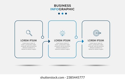 Vector Infographic design business template with icons and 3 options or steps. square design or diagram