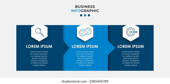 Plantilla de negocio de diseño de infografía vectorial con iconos y 3 opciones o pasos. diseño cuadrado o diagrama