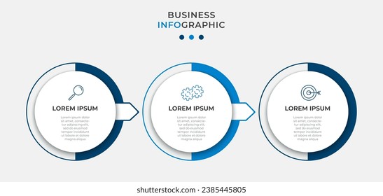 Vector Infographic design business template with icons and 3 options or steps. square design or diagram