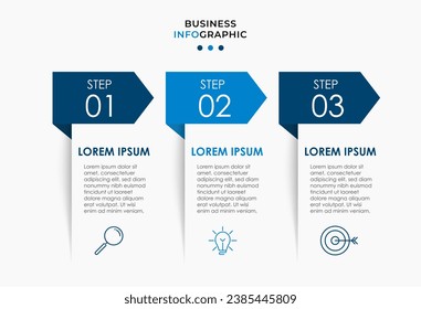 Vector Infographic design business template with icons and 3 options or steps. square design or diagram