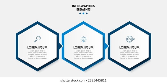 Plantilla de negocio de diseño de infografía vectorial con iconos y 3 opciones o pasos. diseño cuadrado o diagrama