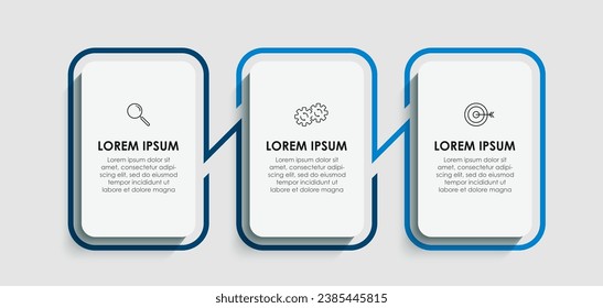Vector Infographic design business template with icons and 3 options or steps. square design or diagram
