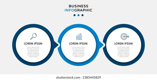 Vector Infographic design business template with icons and 3 options or steps. square design or diagram