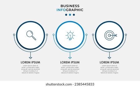 Vector Infographic design business template with icons and 3 options or steps. square design or diagram