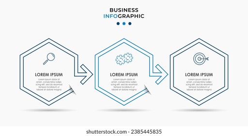 Vector Infographic design business template with icons and 3 options or steps. square design or diagram