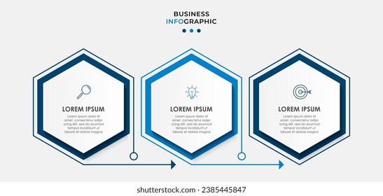 Plantilla de negocio de diseño de infografía vectorial con iconos y 3 opciones o pasos. diseño cuadrado o diagrama