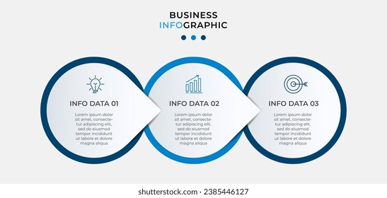 Plantilla de negocio de diseño de infografía vectorial con iconos y 3 opciones o pasos. diseño cuadrado o diagrama