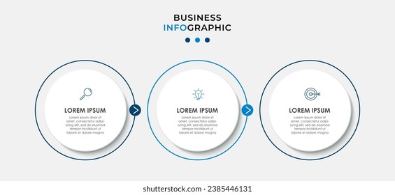 Vector Infographic design business template with icons and 3 options or steps. square design or diagram