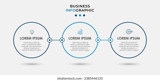 Vector Infographic design business template with icons and 3 options or steps. square design or diagram