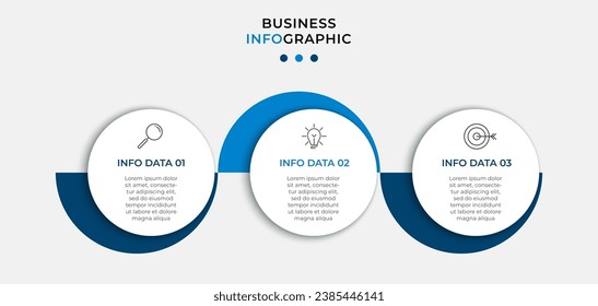 Plantilla de negocio de diseño de infografía vectorial con iconos y 3 opciones o pasos. diseño cuadrado o diagrama