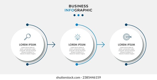Vector Infographic design business template with icons and 3 options or steps. square design or diagram
