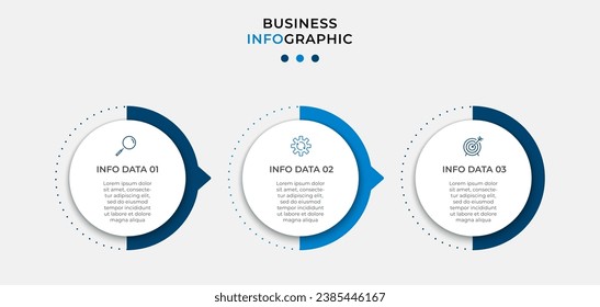 Vector Infographic design business template with icons and 3 options or steps. square design or diagram