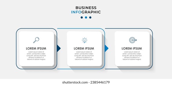 Vector Infographic design business template with icons and 3 options or steps. square design or diagram