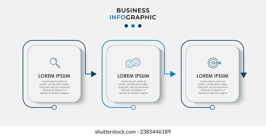 Vector Infographic design business template with icons and 3 options or steps. square design or diagram