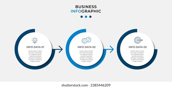 Vector Infographic design business template with icons and 3 options or steps. square design or diagram