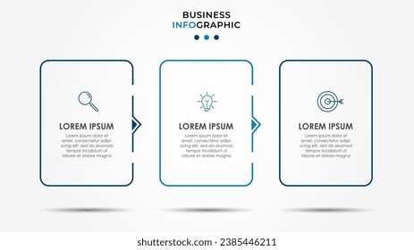 Plantilla de negocio de diseño de infografía vectorial con iconos y 3 opciones o pasos. diseño cuadrado o diagrama