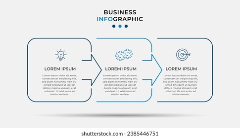 Vector Infografik Design Business Template mit Symbolen und 3 Optionen oder Schritten. quadratisches Design oder Diagramm