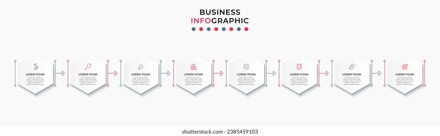 Vector Infographic design business template with icons and 8 options or steps. square design or diagram