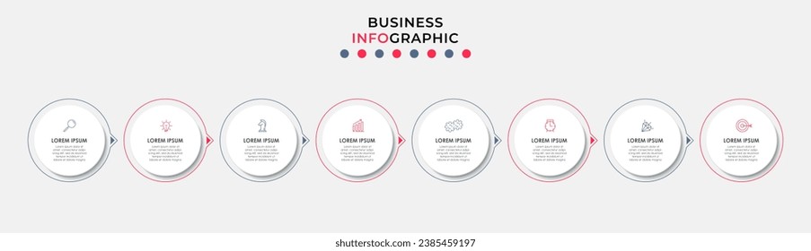 Vector Infographic design business template with icons and 8 options or steps. square design or diagram