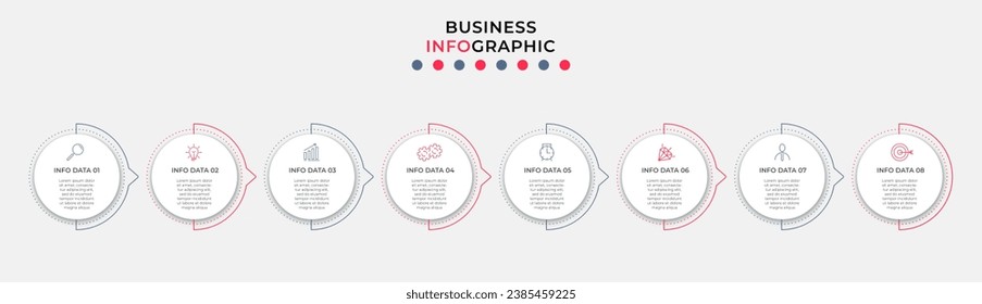 Vector Infographic design business template with icons and 8 options or steps. square design or diagram
