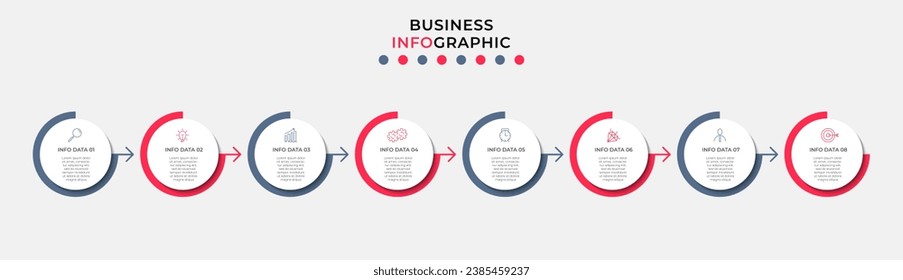 Vector Infographic design business template with icons and 8 options or steps. square design or diagram