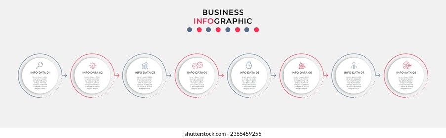 Vector Infographic design business template with icons and 8 options or steps. square design or diagram