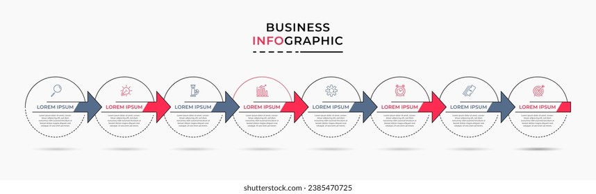 Vector Infographic design business template with icons and 8 options or steps. square design or diagram