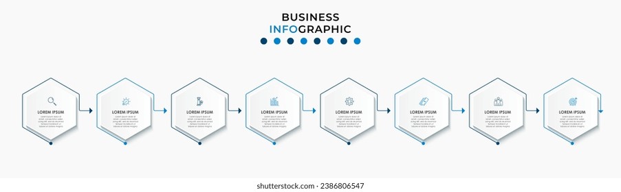 Vector Infographic design business template with icons and 8 options or steps. square design or diagram
