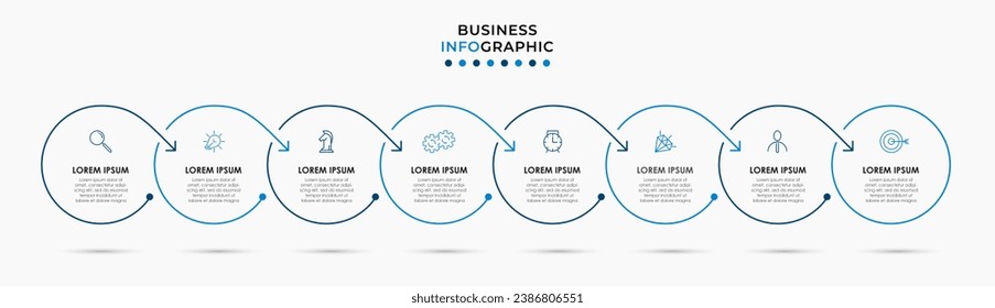 Vector Infographic design business template with icons and 8 options or steps. square design or diagram