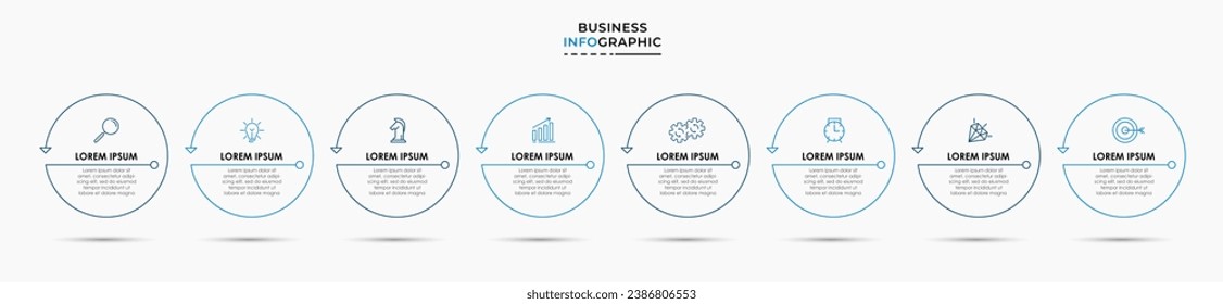 Vector Infographic design business template with icons and 8 options or steps. square design or diagram