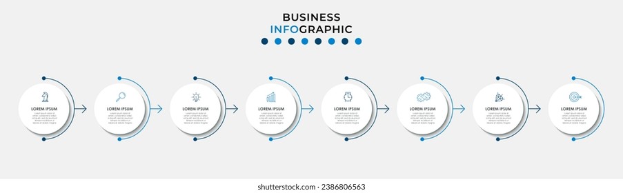 Vector Infographic design business template with icons and 8 options or steps. square design or diagram