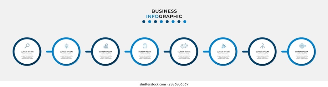 Vector Infographic design business template with icons and 8 options or steps. square design or diagram