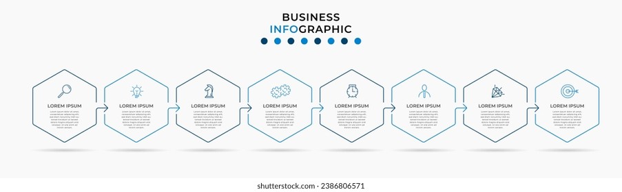 Vector Infographic design business template with icons and 8 options or steps. square design or diagram