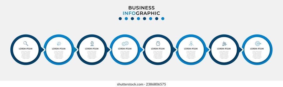 Vector Infographic design business template with icons and 8 options or steps. square design or diagram