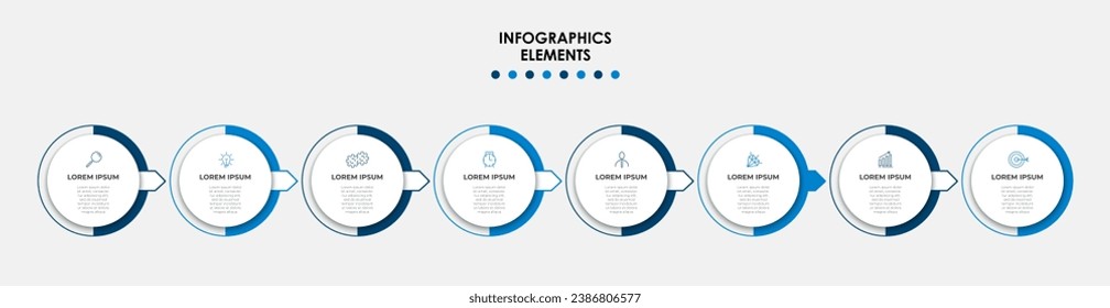 Vector Infographic design business template with icons and 8 options or steps. square design or diagram