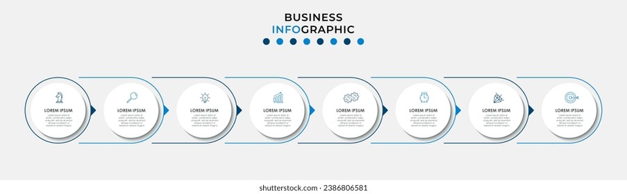 Vector Infographic design business template with icons and 8 options or steps. square design or diagram
