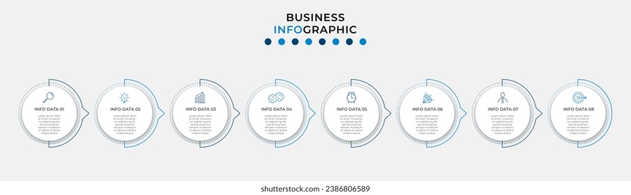 Vector Infographic design business template with icons and 8 options or steps. square design or diagram