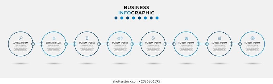 Vector Infografik Design Business Template mit Symbolen und 8 Optionen oder Schritten. quadratisches Design oder Diagramm