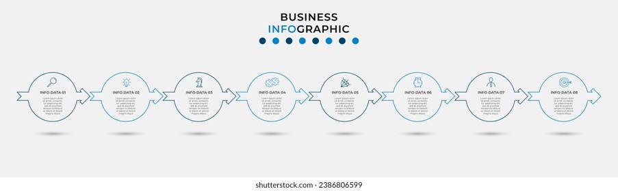 Vector Infographic design business template with icons and 8 options or steps. square design or diagram
