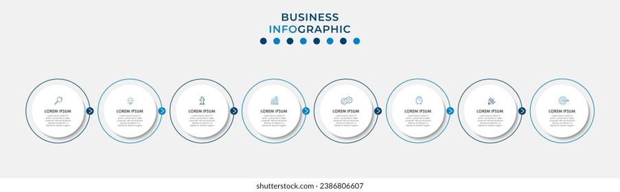 Vector Infographic design business template with icons and 8 options or steps. square design or diagram