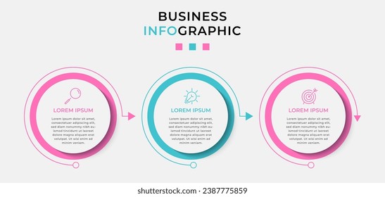 Vector Infographic design business template with icons and 3 options or steps. square design or diagram