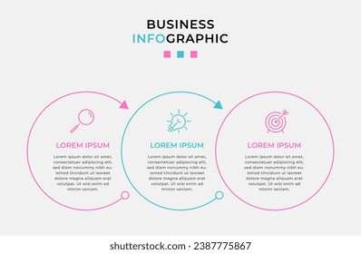 Vector Infographic design business template with icons and 3 options or steps. square design or diagram