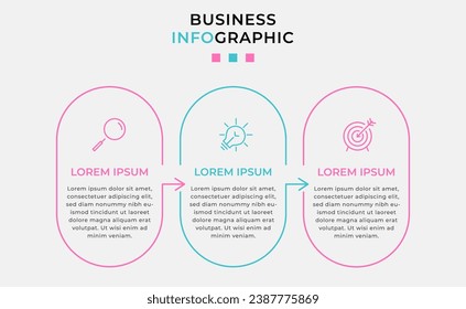 Vector Infographic design business template with icons and 3 options or steps. square design or diagram