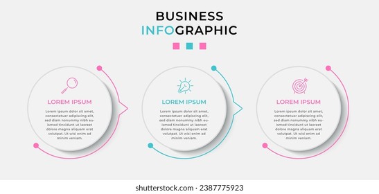 Vector Infographic design business template with icons and 3 options or steps. square design or diagram