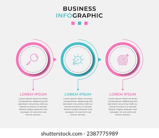 Vector Infographic design business template with icons and 3 options or steps. square design or diagram